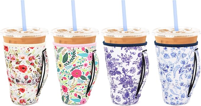 4 Pack Neoprene Cup Sleeves by Snowso
