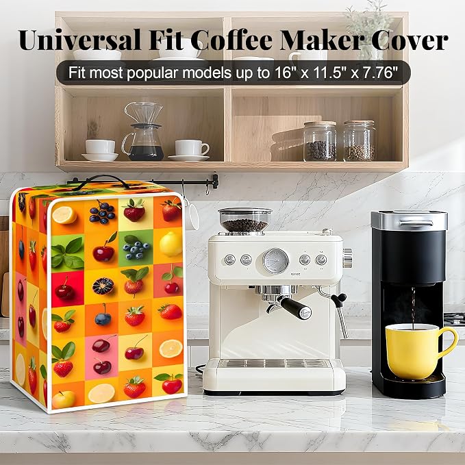 BVBOX Coffee Maker Cover, Durable Dustproof Lightweight Polyester Cotton Blend - Image 3