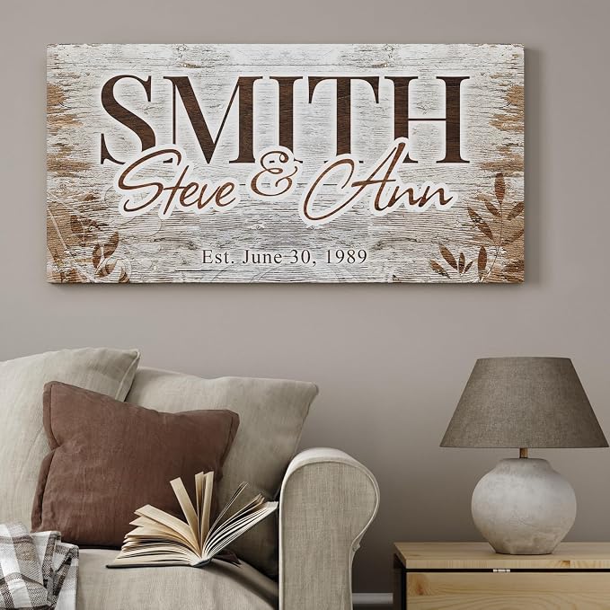 IPIC - Personalized Family Wall Art Canvas, Custom Last Name Sign, Farmhouse - Image 4