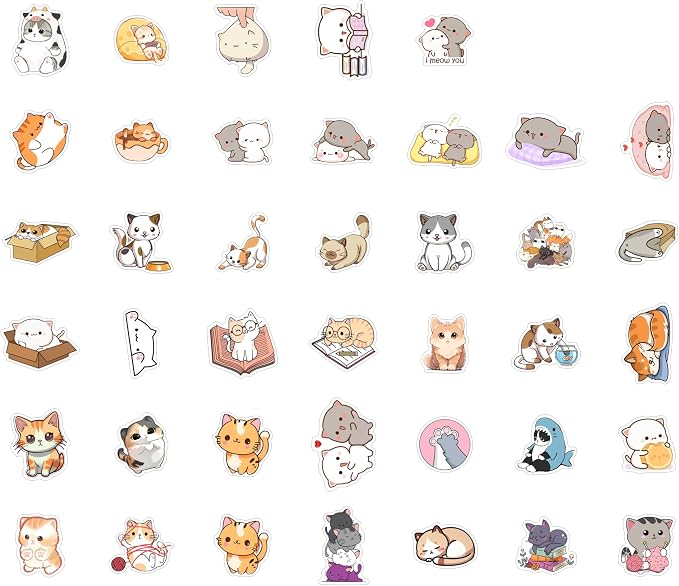 100Pcs Cute Cat Stickers Kawaii - Image 4