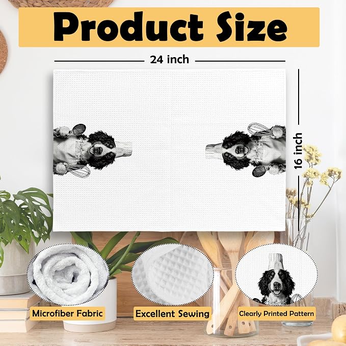 Bernedoodle Kitchen Towels Set of 2, Dog Kitchen Accessories, Bar Decor - Image 6