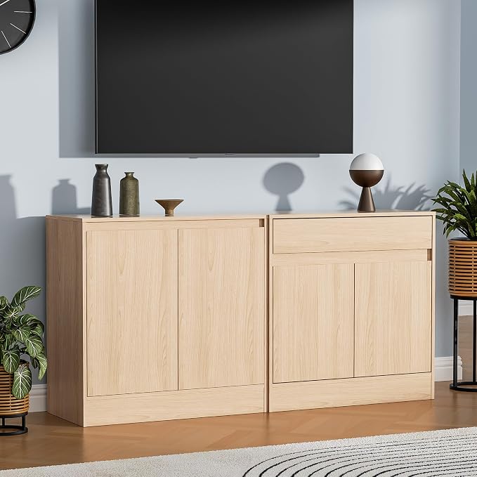 Housoul Buffet Cabinet with 2 Doors and Drawer, Coffee Bar Cabinet with - Image 6