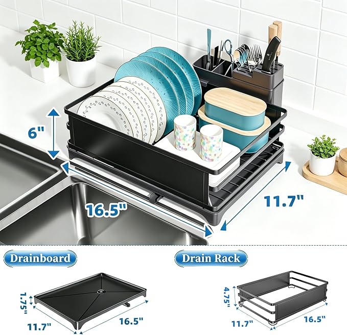 Simple Trending Dish Drying Rack, Space-Saving Large Dish Rack - Image 2