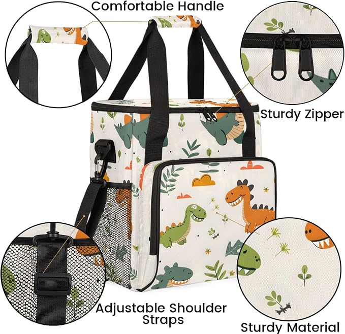 Dinosaur Cute Animal Coffee Maker Carring Bag, Large Insulated Storage - Image 6