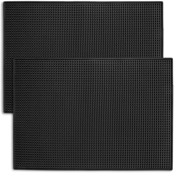 2 Pack Rubber Bar Mats for Countertop, Coffee Bar Mats Accessories for Cocktail by Jibrelxion