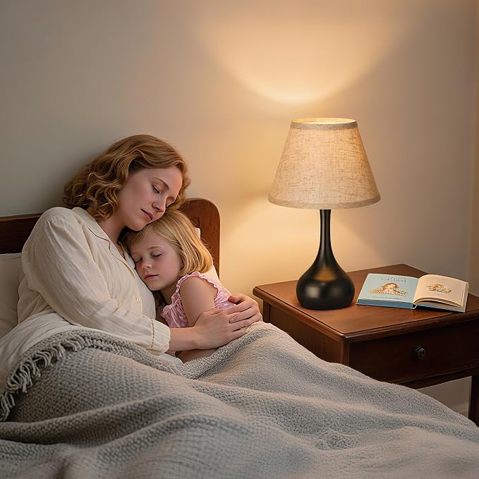 Touch Table Lamp for Bedroom Set of 2, 3-Way Dimmable Bedside Lamp for - Image 5