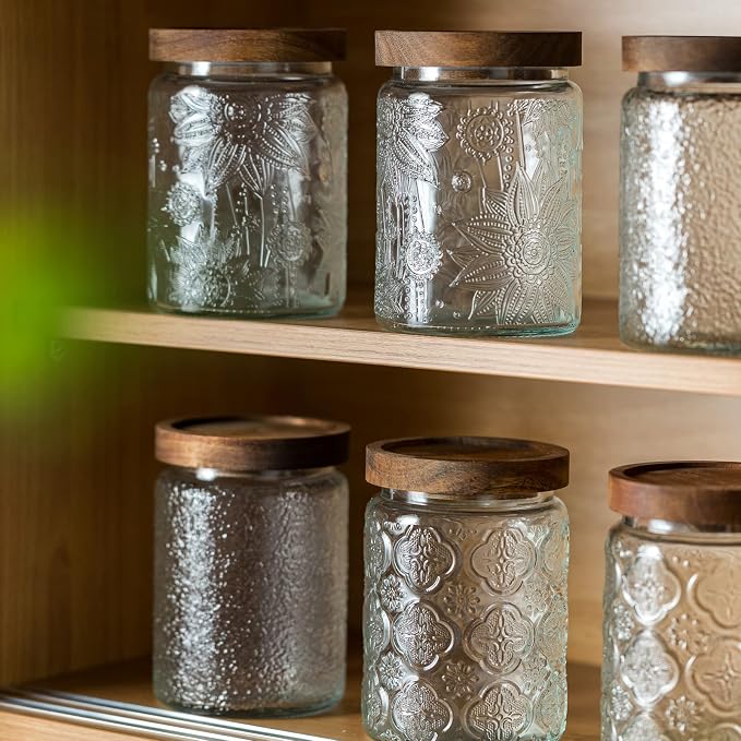 Vintage Glass Kitchen Storage Counter Jar, & Pantry, - Image 9