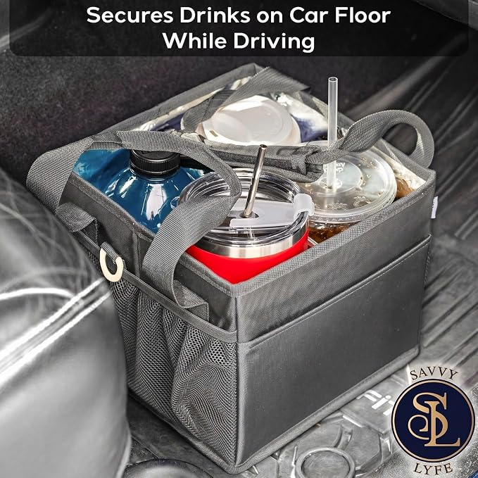 Reusable Drink Carrier with Handle – Tip-Resistant 4 Cup Carrier with Shoulder - Image 6