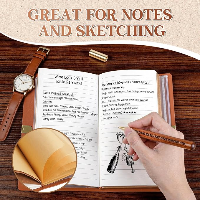 Wine Gifts for Women, Leather Tasting Journal Notebook - Image 5