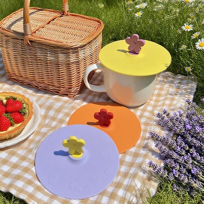 flower Silicone Cup Covers, Flexible Mug Covers, Tea Pots, Hot Cup Lids - Image 6