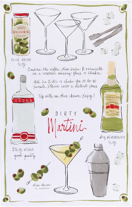 Dish Towel with Martini Design by Now Designs by Danica by NowDesigns