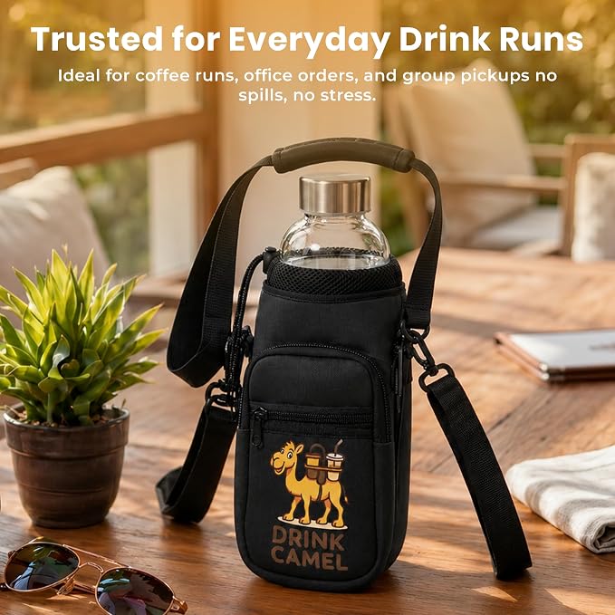 Water Bottle Carrier Bag, 25-32oz Bottle Pouch Holder, Adjustable Shoulder Hand - Image 6