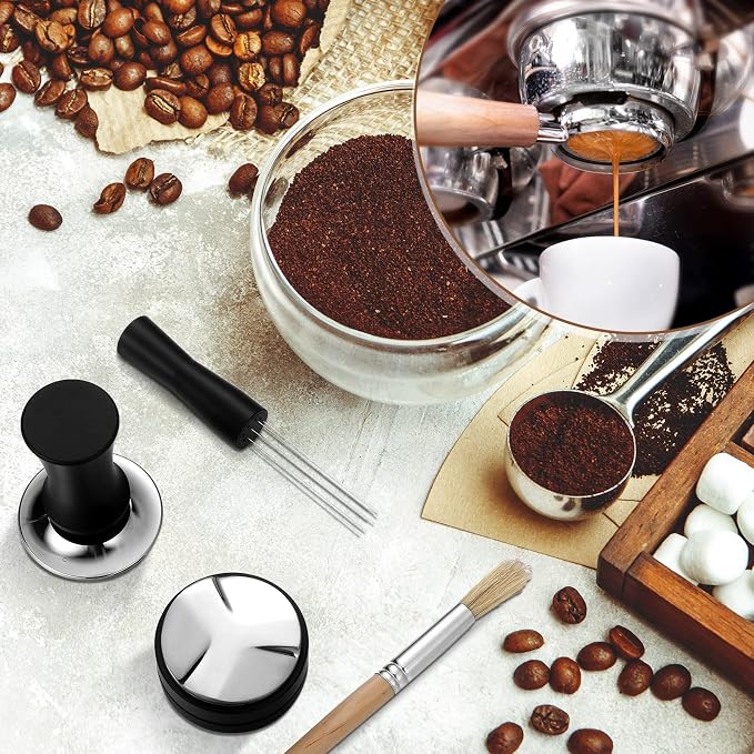 Roowest 5 Pack 54 mm Espresso Accessories Kit Wooden Tamper Station Coffee - Image 6