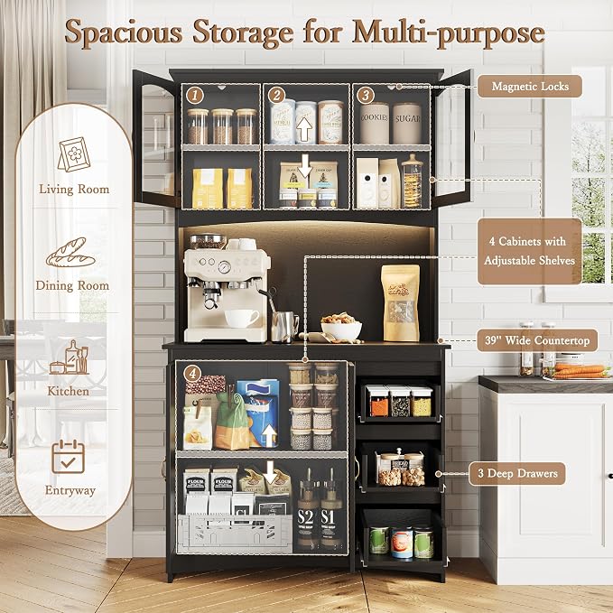 Garvee Kitchen Pantry Cabinet - Image 4