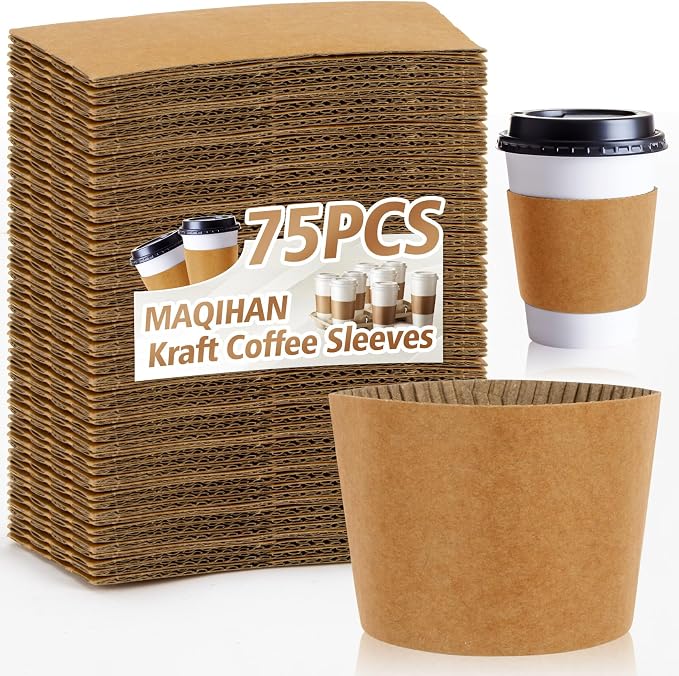 MAQIHAN 75PCS Coffee Cup Sleeves by MaqiIhanCustomOfficial
