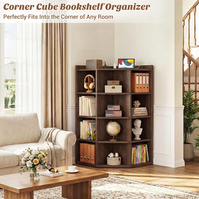 Aheaplus Corner Cabinet, 5-Tier Corner Bookshelf - Image 2