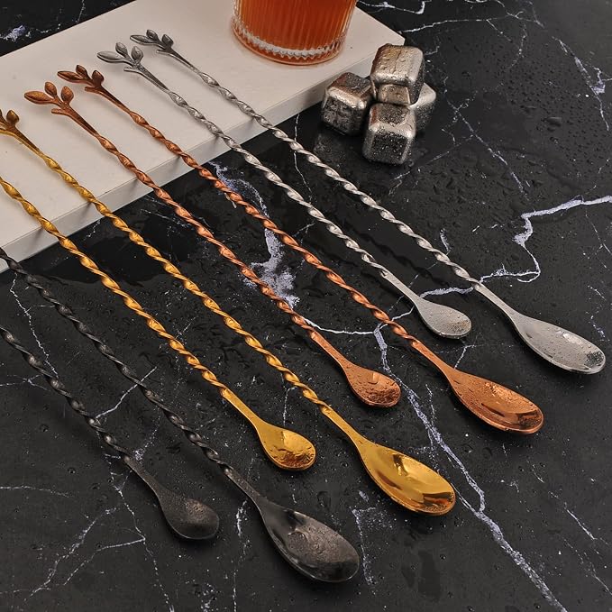 AnSaw Silver 12-Inch Stainless Steel Cocktail Spoon - Image 6