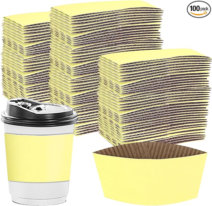 Disposable Coffee Cup Sleeves Corrugated Kraft Paper Coffee Cup Sleeves Holder by zsccxq