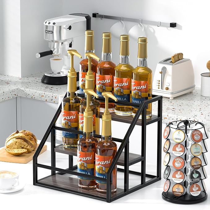 Coffee Syrup Rack Organizer, Spice Racks, Syrup Bottle Holder Stand - Image 3