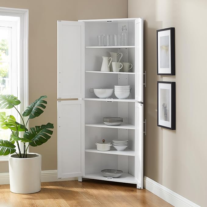 Crosley Furniture Savannah Traditional Corner Pantry Storage Cabinet - Image 11