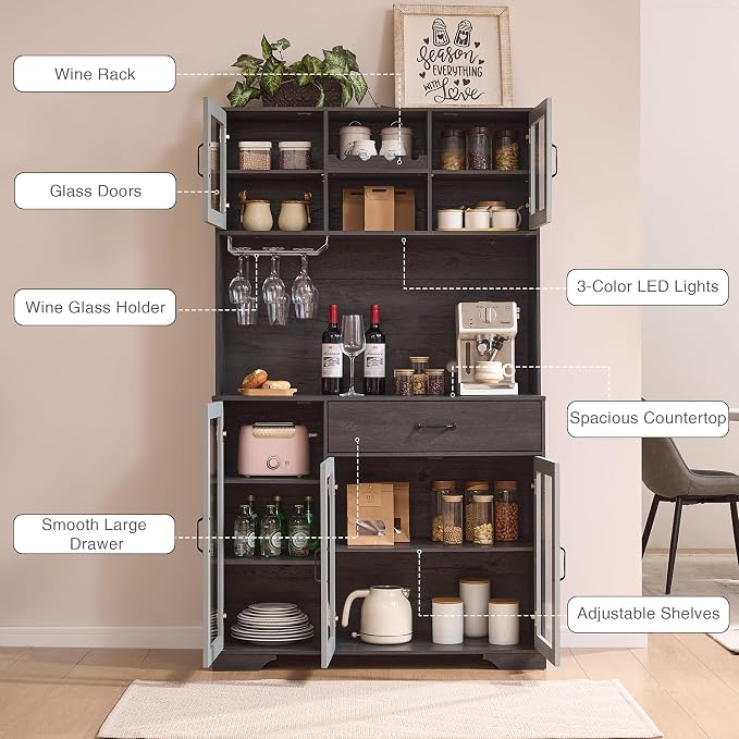 Fatmok 71" Tall Pantry Cabinet - Image 4