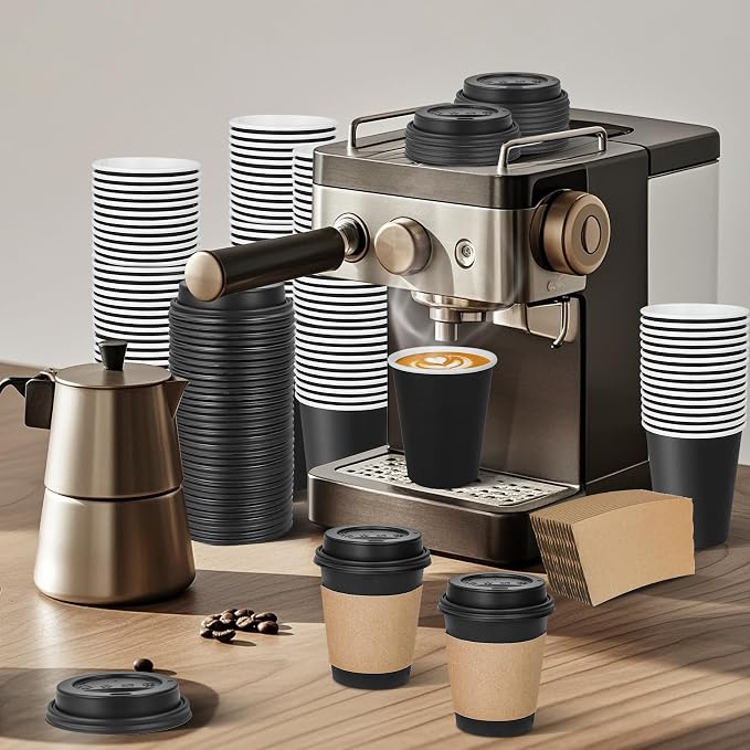 Ginkgo 8 oz Disposable Paper Coffee Cups - Image 4