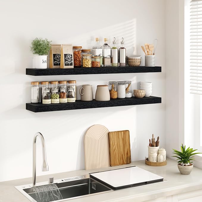 Fun Memories Floating Shelves for Wall, 48Inch Floating Shelves Set of 2 - Image 4