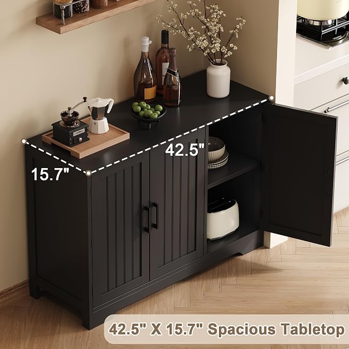 ChooChoo Modern Sideboard Buffet Cabinet, Coffee Bar Storage Cabinet - Image 6