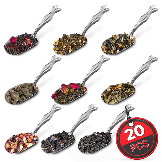 20 Pcs Small Scoops for Canisters – Mini Scoops for Candy, 5.8" Length by TheLittleGreenChange