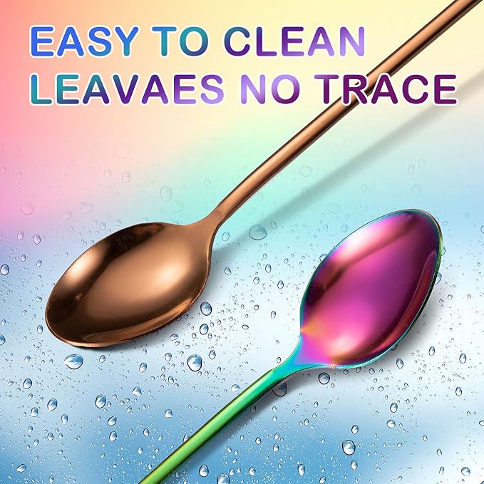 8 Pieces Long Handle Tea Spoon Stainless Steel Coffee Mixing Spoons Teaspoon - Image 4