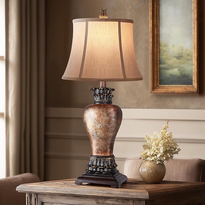 Hamucd 27" Set of 2 Tall Farmhouse Rustic Table Lamps - Image 5