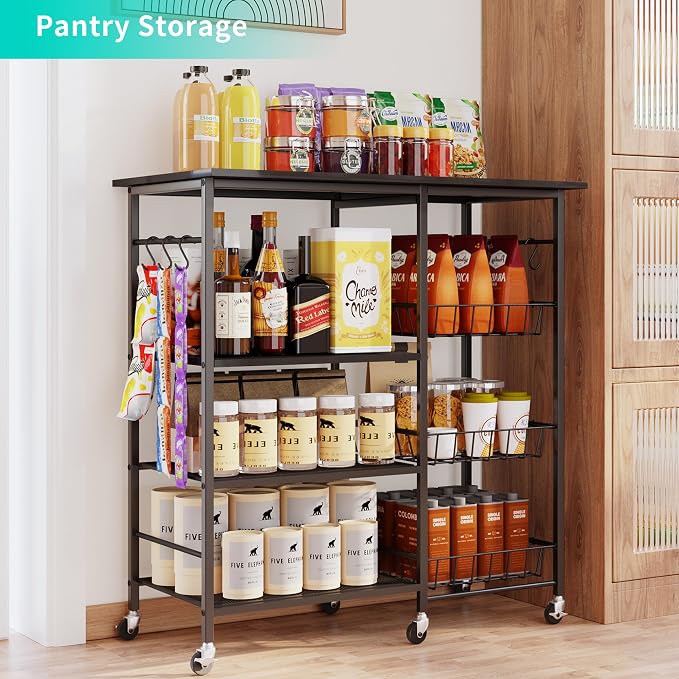 HapiRm Rolling Kitchen Microwave Cart - Image 5