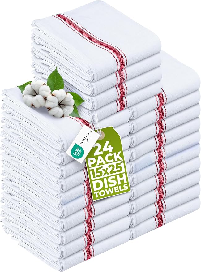Utopia Towels Red Dish Towels 100% Ring Spun Cotton Highly Absorbent & Reusable by Unknown