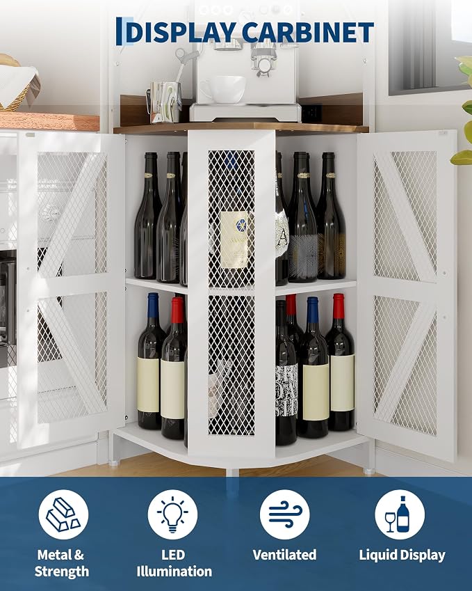 Garvee 72in Corner Wine Cabinet - Image 5