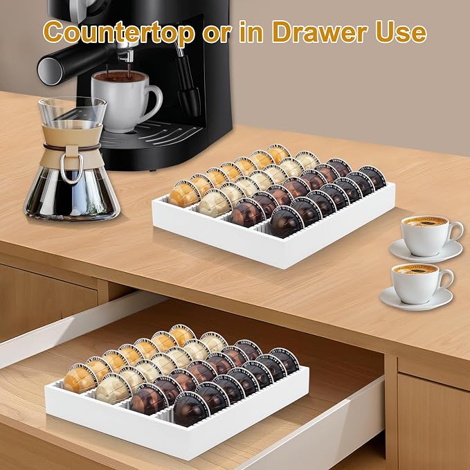 MinBoo Bamboo Coffee Capsule Storage Drawer Tray, Bamboo Drawer Insert - Image 5