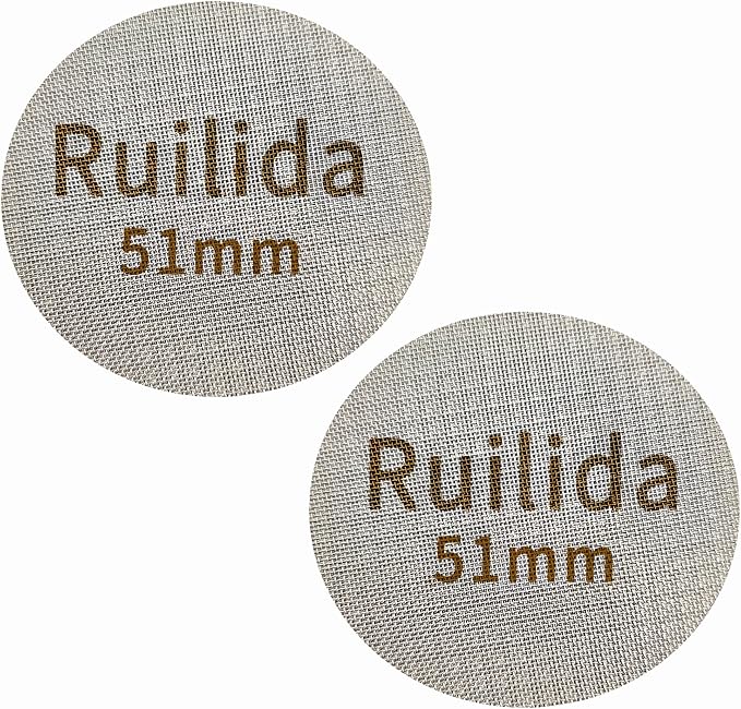 2 Packs Espresso Puck Screen 51mm, Reusable 1.7mm Thickness 150μm 316 Stainless by Ruilida
