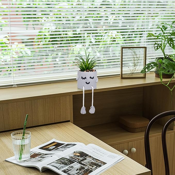 Cute Artificial Succulents Plants in Cement Pots - Image 6