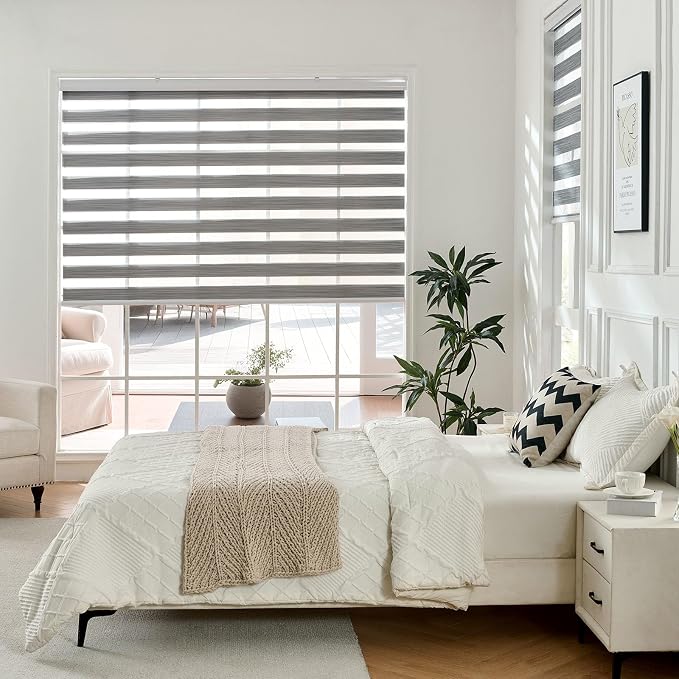 Joydeco Cordless Zebra Blinds for Windows, Dual Layer Free-Stop Zebra Shades - Image 4