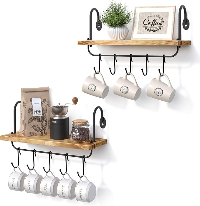 Olakee Floating Wall Shelves for Kitchen Bathroom Coffee Nook by Olakee