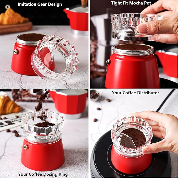 Moka Pot Dosing Ring & Coffee Distributor 2in1 Coffee Maker Dosing Ring - Image 3