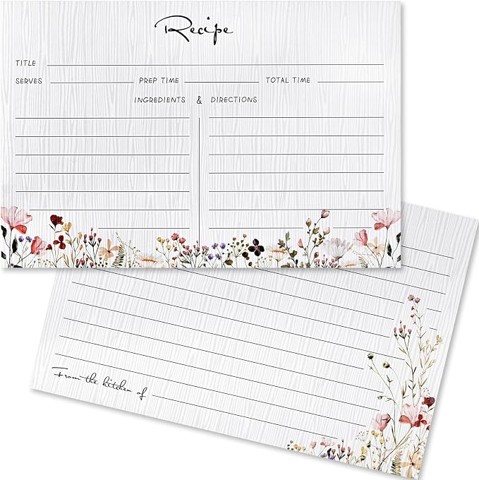 Outus 50 Pieces 4x6 Recipe Cards, Double Sided Blank Cards by Outus