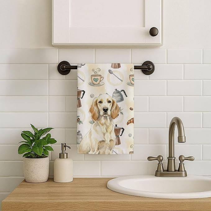 Caroline's Treasures Lemon Belton English Setter Coffee Bar Kitchen Towel - Image 7