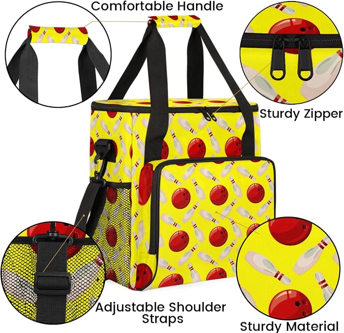 Bowling Ball Coffee Maker Travel Bag, Bowling Ball Large Carrying Storage Case - Image 6