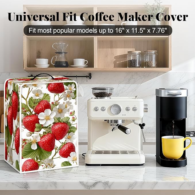 BVBOX Coffee Maker Cover, Durable Dustproof Lightweight Polyester Cotton Blend - Image 3