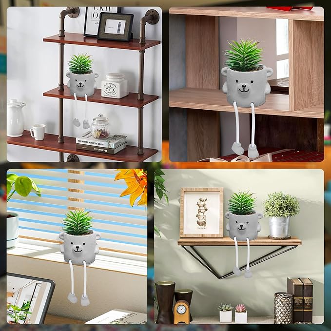 Artificial Succulents in Cement Pots - Image 7