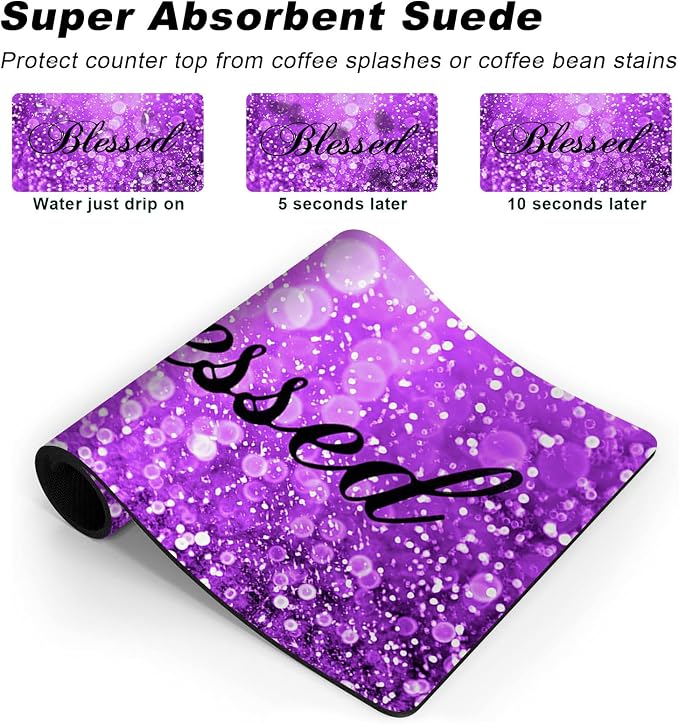 Coffee Mat, Coffee Bar Accessories Fit Under Coffee Maker Espresso Machine - Image 3