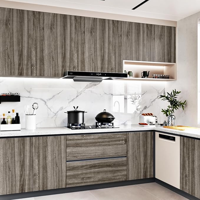 WESTICK Brown Wood Countertop Peel and Stick Wood Wallpaper Vintage Wood - Image 4