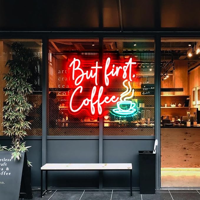 But First Coffee Neon Sign Led Neon Light Signs 5V Home Coffee Station Kitchen - Image 6