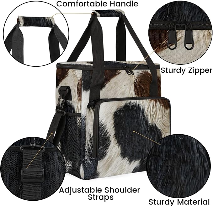 Brown Cow Coffee Maker Carring Bag, Large Insulated Storage Organizer Case Tote - Image 6