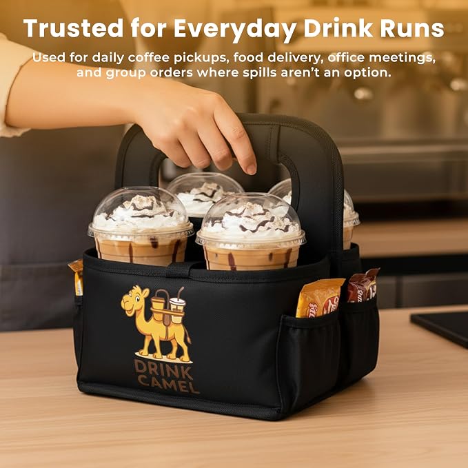 Reusable Drink Carrier with Handle – Durable No-Spill Insulated & Collapsible - Image 9